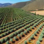 **

A vibrant aerial view of an olive grove in Jaén, Spain, captured by a drone equipped with multispectral sensors. The image highlights the different shades of green indicating varying levels of plant health, with some areas showing early signs of olive fly infestation being targeted for treatment. The surrounding landscape showcases the rolling hills and traditional farming practices of the region.

**
