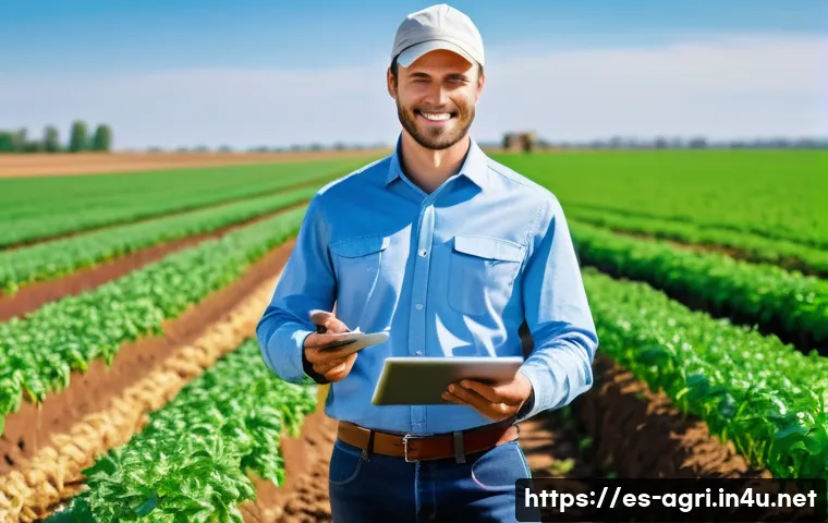 농업 관련 스타트업 - **Prompt:** A futuristic precision agriculture scene featuring a smart drone and a modern farmer. Th...