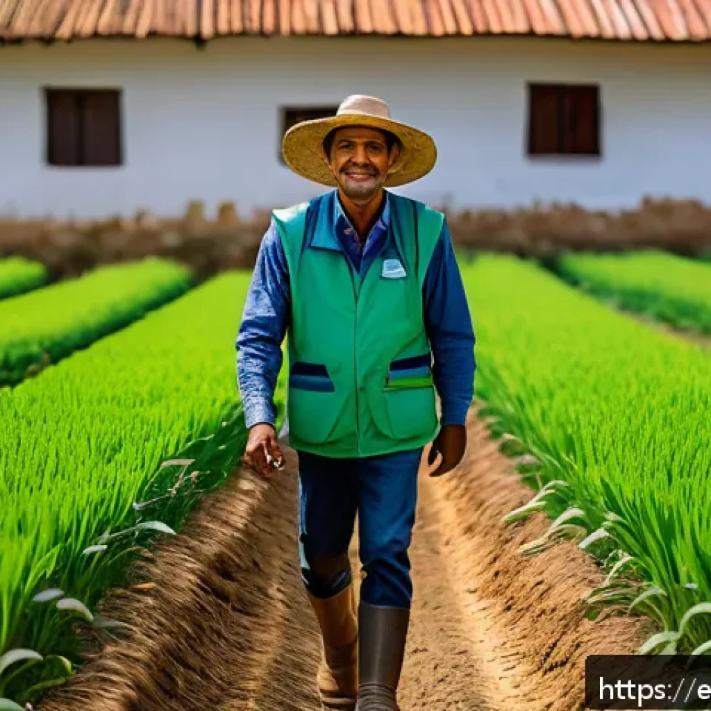 농업 연구소 운영 방식 - A vibrant rural agricultural research scene in Latin America, featuring diverse farmers and scientis...