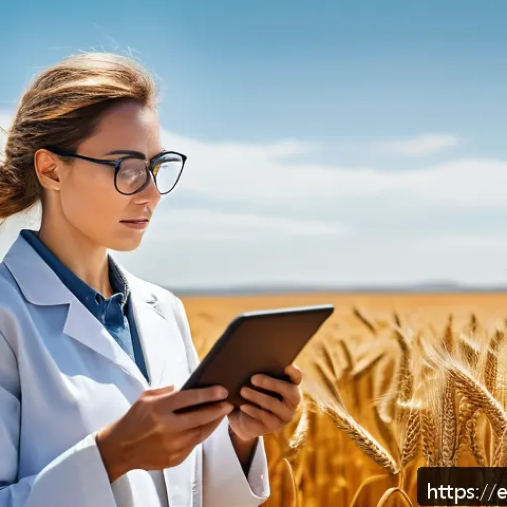 농업 생명공학 활용 사례 - A vibrant agricultural field in Spain showcasing drought-resistant genetically edited wheat crops un...
